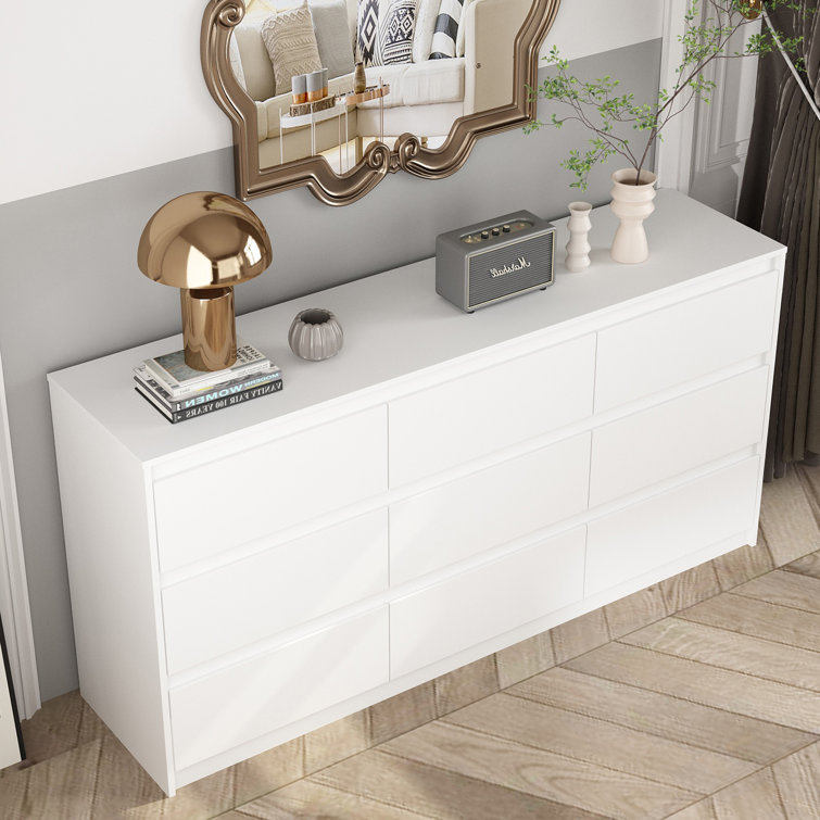 Modern white online nine drawer chest